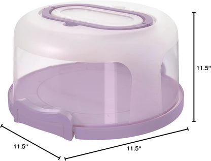 Top Shelf Elements Round Cake Carrier Two Sided Cake Holder Serves as Five Section Serving Tray, Portable Fits 10 inch Cake, Box Comes With Handle, Container Holds Pies (Green)