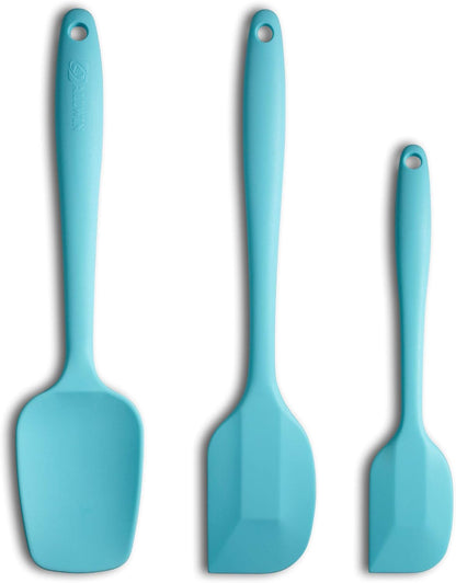 Silicone Spatula 3-piece Set, Ergonomic Handle High Heat-Resistant Spatulas, Non-stick Rubber Spatulas with Stainless Steel Core, Black
