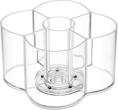 2 Pack Lazy Susan Organizer, 9 inch Rotating Storage Organizer with 4 Removable Bins, Lazy Susan Turntable Organizer for Fridge, Kitchen, Vanity, Cabinet