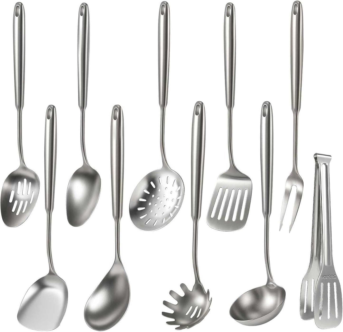Newness Metal Fish Turner Spatula Stainless Steel for Kitchen Use, Small Griddle Egg Spatula, Flexible, Polished Metal, Corrosion Resistant, Kitchen Slotted Turner with Thin Edge Ideal for Turning,11"