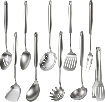Newness Metal Fish Turner Spatula Stainless Steel for Kitchen Use, Small Griddle Egg Spatula, Flexible, Polished Metal, Corrosion Resistant, Kitchen Slotted Turner with Thin Edge Ideal for Turning,11"