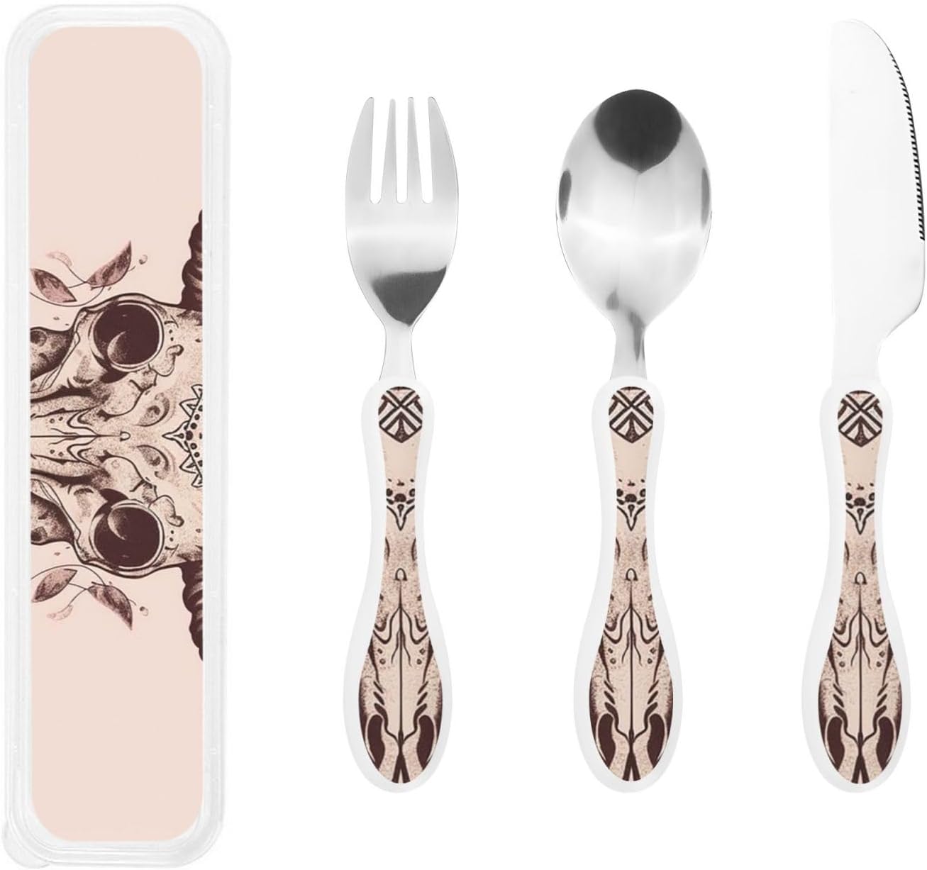 3-Piece Kids Silverware Set With Storage Case, Stainless Steel Reusable Children Safe Knife Spoon Fork Set Candy Children Flatware Set For Kids Lunch Box