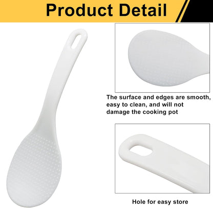Jiozermi Plastic Rice Spoon, 2 Pack, White