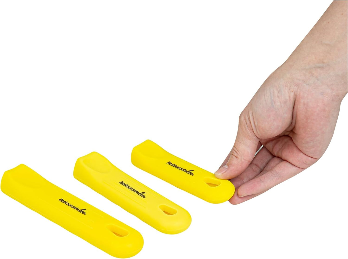 Restaurantware Silicone Pan Handle Cover Set 1-Count Heat-Resistant Removable Pan Handle Grips, Ergonomic Non-Slip Green Handle Protectors for Fry Pans and Sauce Pans