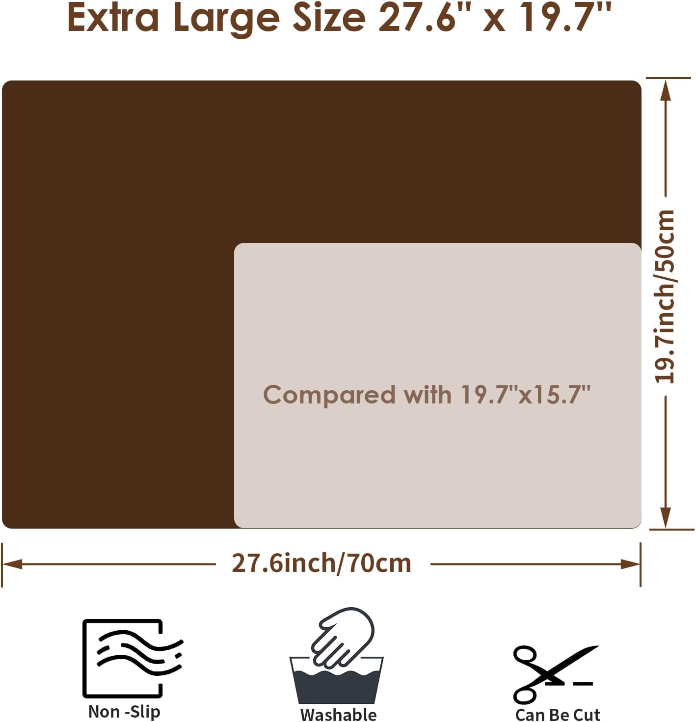 Extra Large Silicone Mats for Kitchen Counter, 27.6'' x 19.7'' Nonskid Silicone Placemats for Kids, Nonstick Purple Silicone Mat for Baking Crafts, Silicone Dab Mat Heat Resistant, 1Pack - Colors B