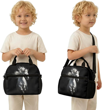 Highland Cow Backpack with Lunch Box Set for Kids Sunflower School Backpack for Girls Boys Back to School Bag Student Travel Backpacks Reusable Utensils Pen Case Water Bottle Bag 5PCS