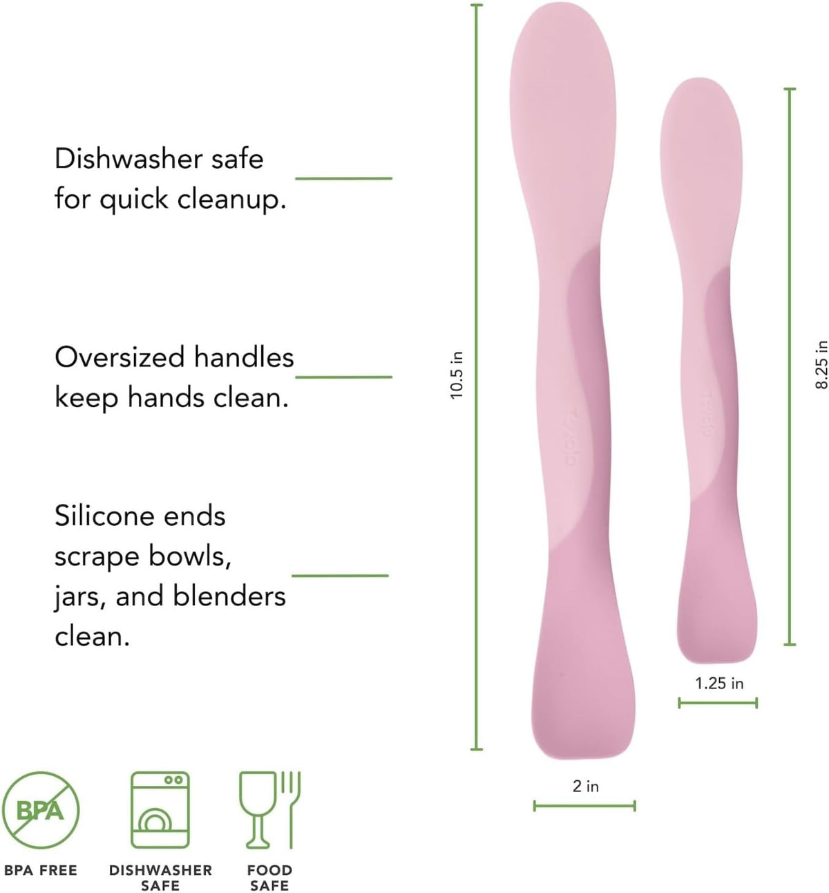 Tovolo Mini Scoop & Spread Tool for Kitchen Meal Prep Small Sandwich Spreader Spatula for Peanut Butter Jelly, Silicone BPA Free Dishwasher Safe Scooper Spreader, Aqua Seafoam Green