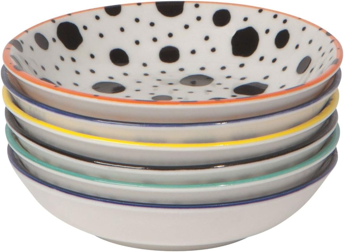 Now Designs Dewdrop Pinch Bowls Set of 6, 100% Stoneware, 2 oz Capacity, Dishwasher & Microwave Safe