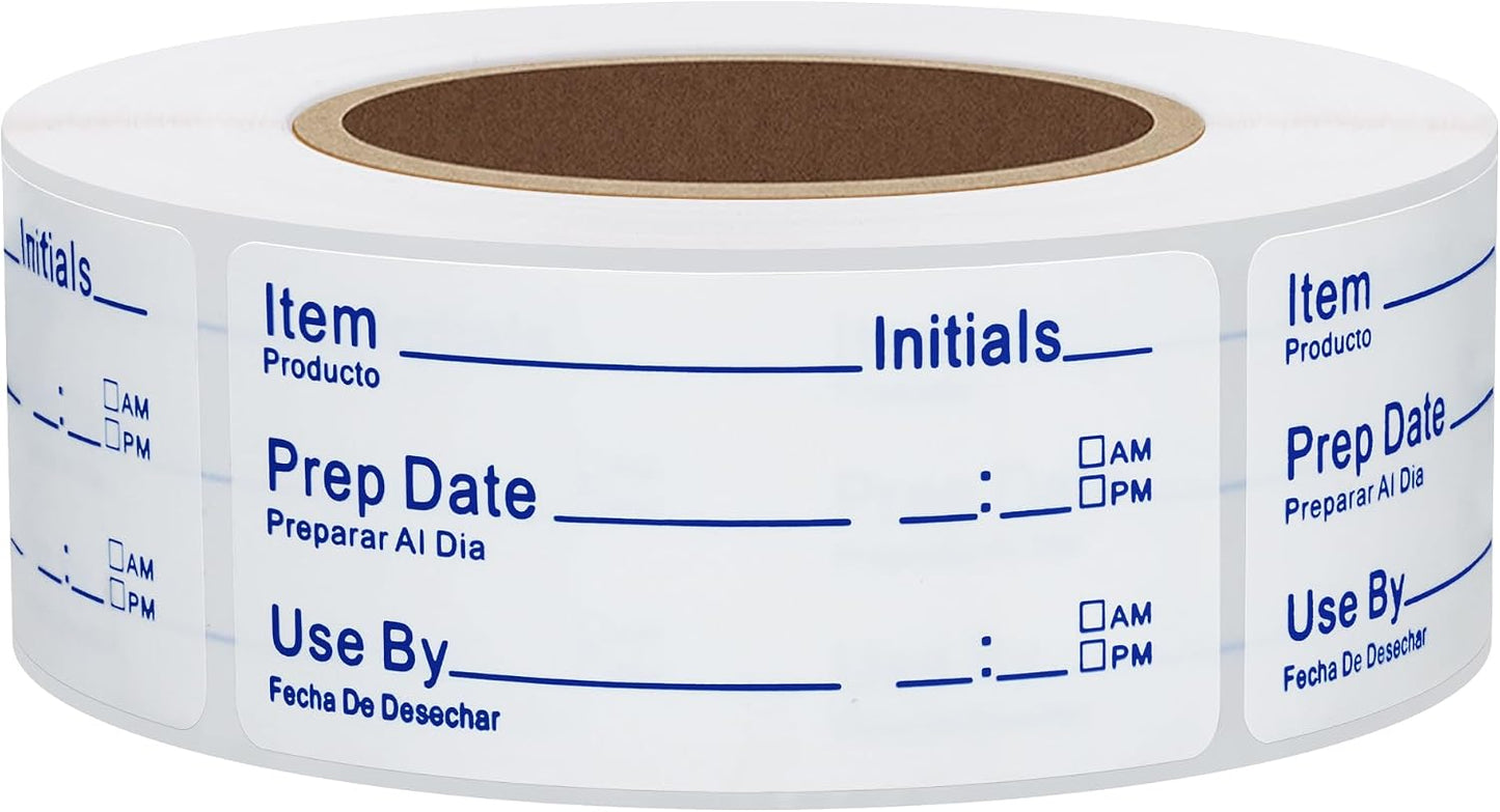 Hybsk 500pcs Freezer Labels for Food Storage Removable FIFO Use By Food Preparation Stickers Prep Date 1 x 2 Inch Labels (Red)