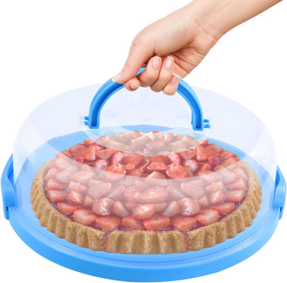 12inch Portable Pie Carrier with Lid and Cupcake Muffin Tart Cookie Keeper Food, for Wedding Party Baby Shower Party Christmas (Green)