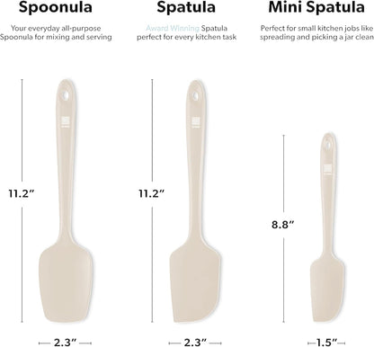 DI ORO Silicone Spatula Set - Rubber Kitchen Spatulas for Baking, Cooking, & Mixing - 600°F Heat-Resistant & BPA Free Silicone Scraper Spatulas for Nonstick Cookware - Dishwasher Safe (3pc, Black)