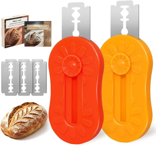 2PCS Bread Lame Sourdough Scoring Tool, Magnetic & Retractable Bread Scoring Tool, Scoring Knife for Bread Baking, Bread Razor for Homemade Bread, Lame Bread Tool, Includes 3 Razor Blades