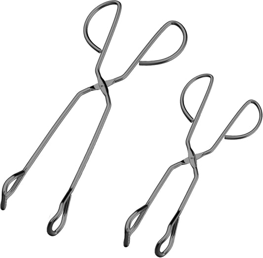 HINMAY Stainless Steel Kitchen Scissor Tongs Set, 2-Piece (10/13 Inch) | Metal Scissor Tongs for Cooking, Grilling, Serving, and Barbecue