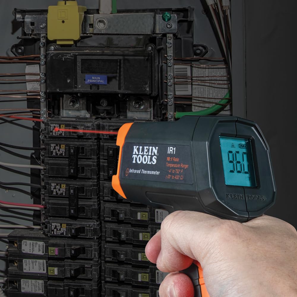 Klein Tools IR1 Infrared Thermometer with Targeting Laser, Auto-Hold, More