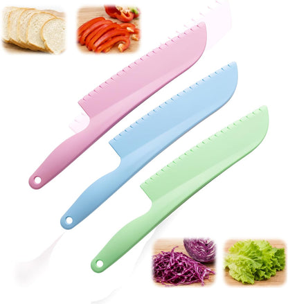 Plastic Serrated Knife Set, 11" Professional Lettuce Knife