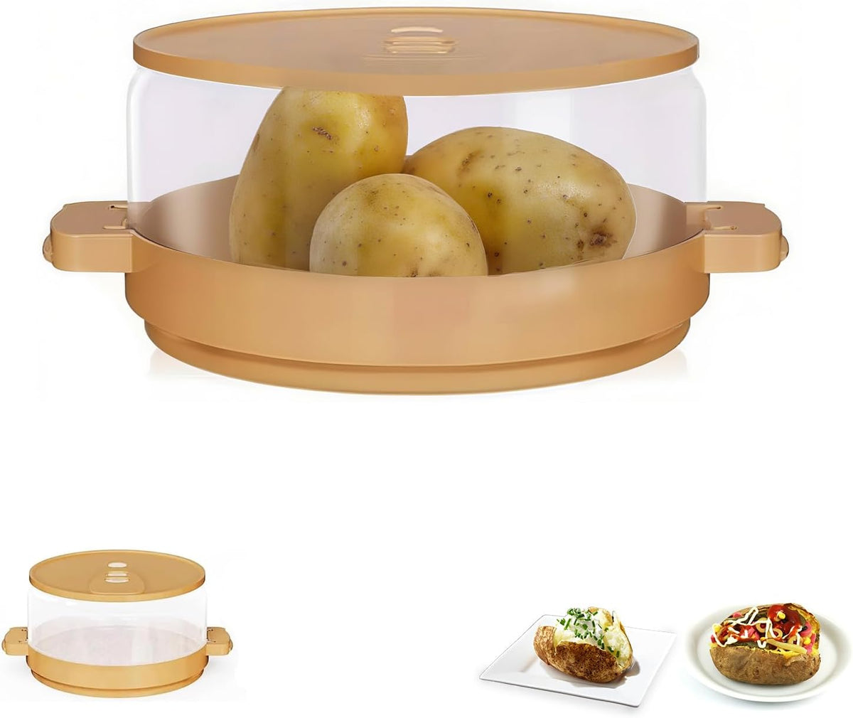Microwave Potato Cooker & Steamer,Perfect for Baked Potatoes,Microwave Potato Baker with Lid,Effortless Baking Potatoes in Minutes, BPA-Free