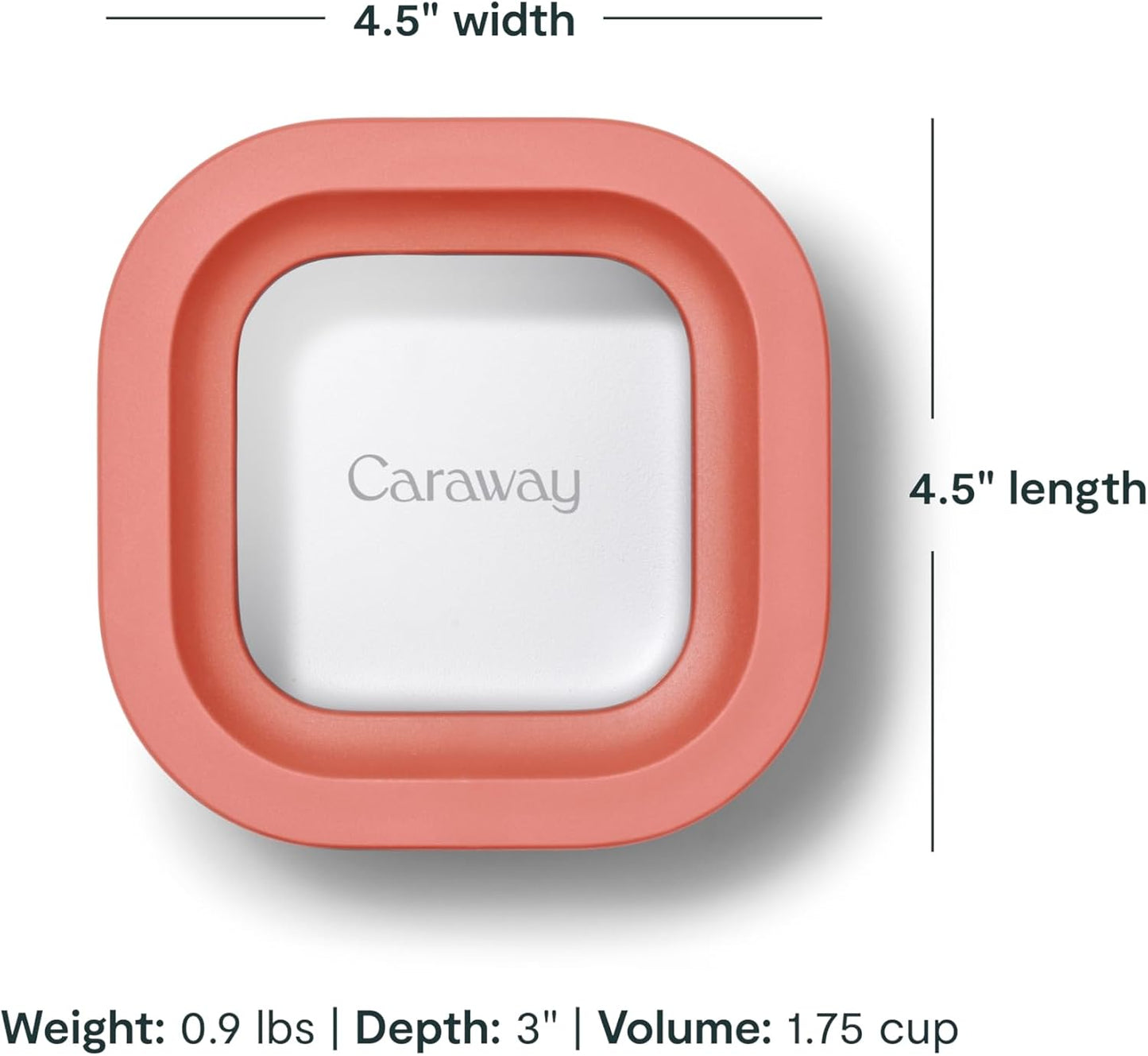 Caraway Glass Food Storage - 4.4 Cup Glass Container - Ceramic Coated - Easy to Store, Non Toxic, Non Stick Lunch Box Container with Lids - Dishwasher, Oven, & Microwave Safe - Mist