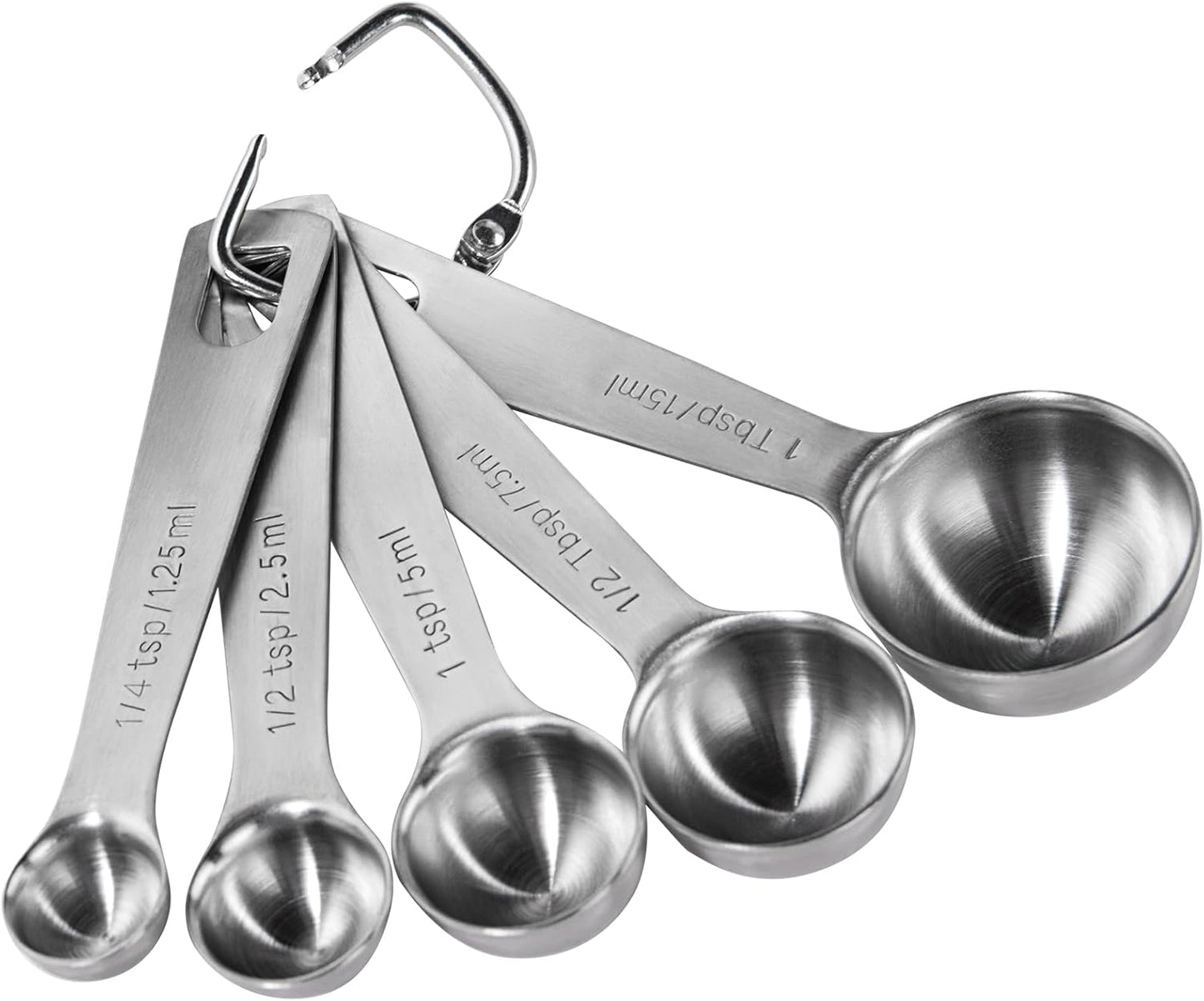 Measuring Spoons: U-Taste 18/8 Stainless Steel Measuring Spoons Set of 9 Piece: 1/16 TSP, 1/8 TSP, 1/4 TSP, 1/3 TSP, 1/2 TSP, 3/4 TSP, 1 TSP, 1/2 tbsp & 1 tbsp Dry and Liquid Ingredients