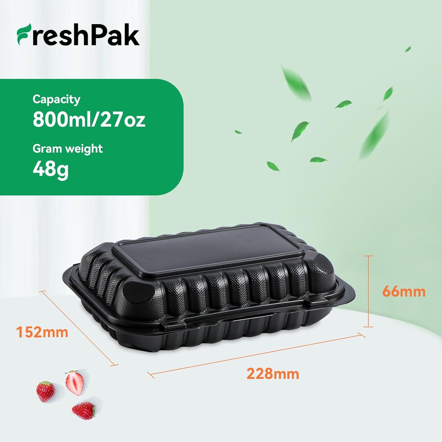 Meal Prep Container Reusable 40 Pack 34oz - Shrink Wrap Leakproof | Portion Control Leftover Plastic Food Containers with Lid | BPA Free Freezer & Microwave Safe | 4 Compartment Takeout Boxes