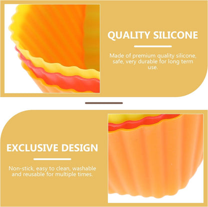 12PCS Silicone Baking Cups: Square Muffin Cupcake Liners Reusable Bakery Molds Supplies Lunch Box Dividers for Home Bakery Baking (Color)