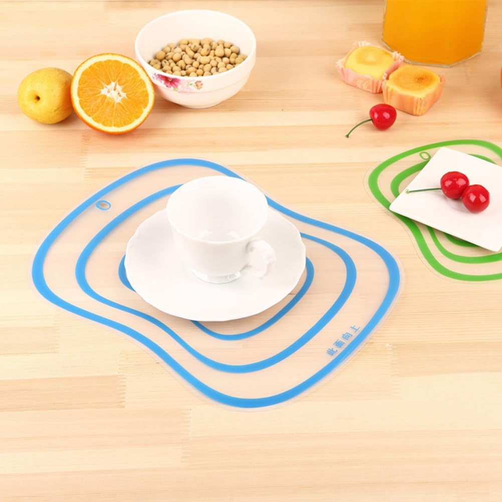 Zerodeko Anti-Slip Flexible Cutting Board Set 4-Pack 7.87X5.82X0.07 Inch Portable Plastic Chopping Boards for Kitchen Food Prep Non-Slip Mats