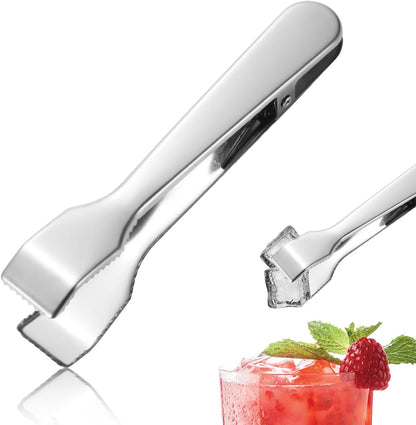 Ice Tongs for Bucket Bar Stainless Steel Cube Tong with Claw Grips Sugar Cube Tongs for Buckets Large Cubes Kitchen Use for Home Hotel Ice Bars