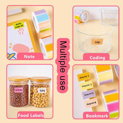 Label Stickers - Removable Food Label Stickers, Self-Adhesive Food Storage Freezer Labels, Easy to Peel, Write On Refrigerator, for Food Storage Boxes, Jars, Waterproof, 15x25mm 500 pcs (Deep)