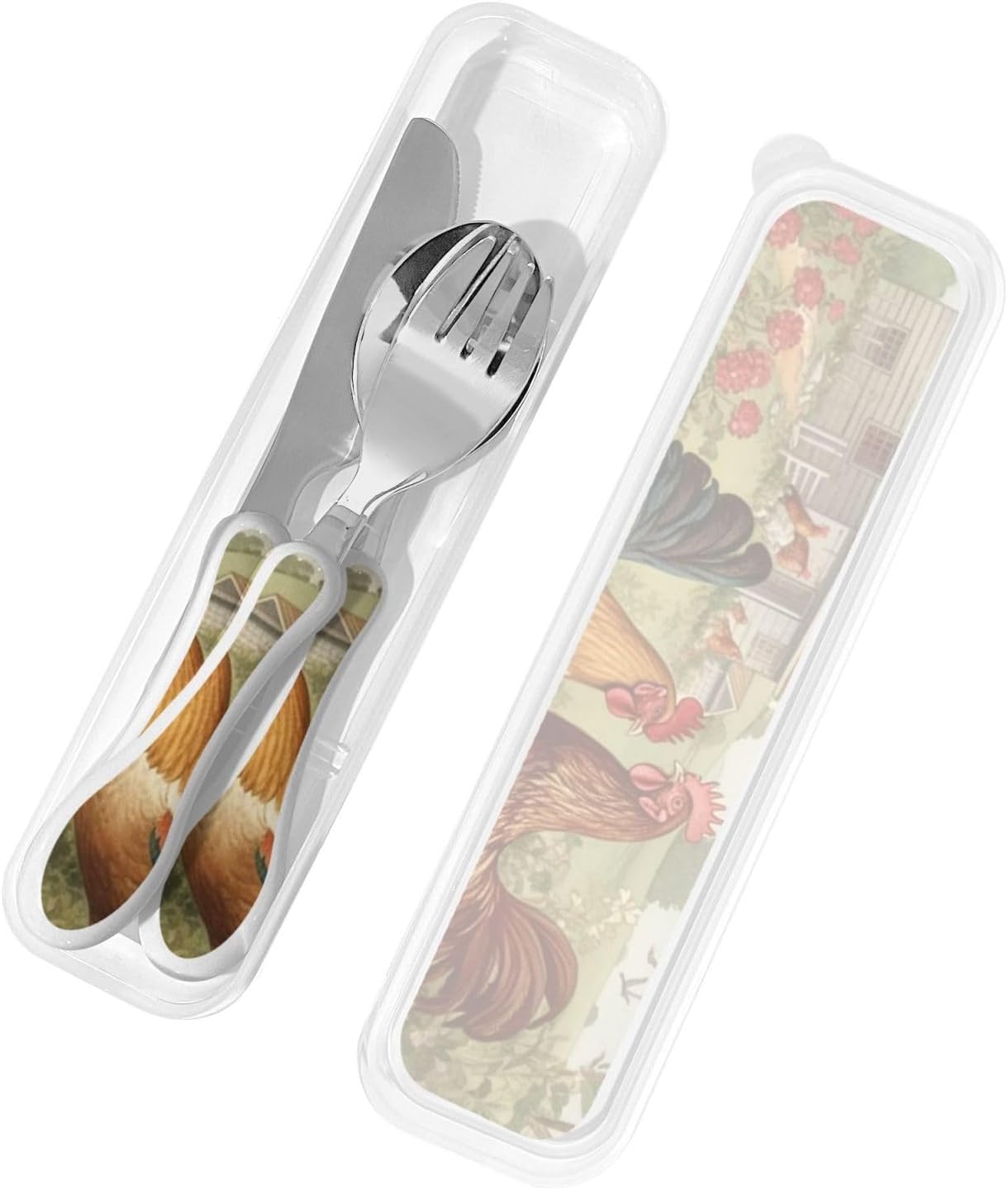 3-Piece Kids Silverware Set With Storage Case, Stainless Steel Reusable Children Safe Knife Spoon Fork Set Ballroom Dance Children Flatware Set For Kids Lunch Box