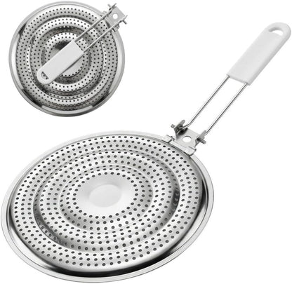 HIC Kitchen Heat Diffuser Reducer Flame Guard With Removable Handle, Stainless Steel, Distributes Heat Evenly And Reduces Scorching, For Gas Electric Glass Stovetops, 8.25-Inch, Set of 2
