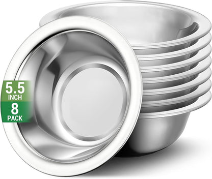 304(18/8) Stainless Steel Mixing Bowls for Kitchen, 6.3" 13.67 fl.oz Metal Mixing Bowls Set Stackable for Baking Serving Cooking Food Prep Storage Dishwasher Safe Lightweight
