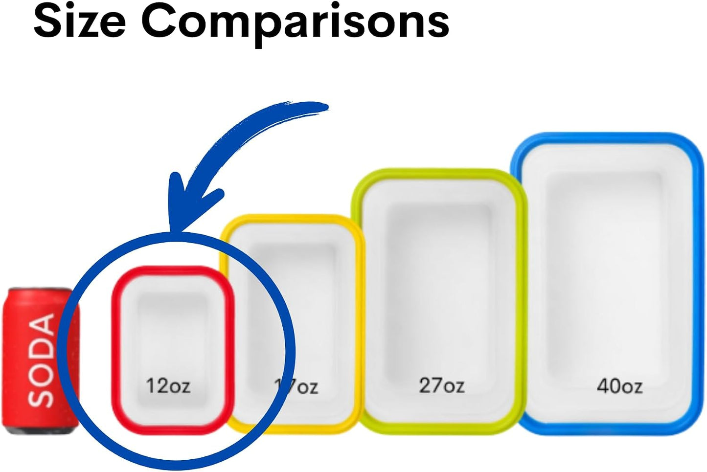 ECOBERI Collapsible Silicone Food Storage Containers, BPA Free, Microwave, Freezer and Dishwasher Safe, Lunch, Meal Prep, Travel, Space-Saving