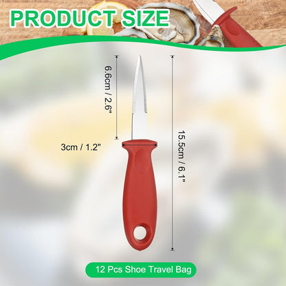 uxcell 12 Pcs Stainless Steel Oyster Shucking Knife, Oyster Shucking Shell Opener Knife Non-Slip for Shellfish Opening Seafood Restaurants Home Use, Green