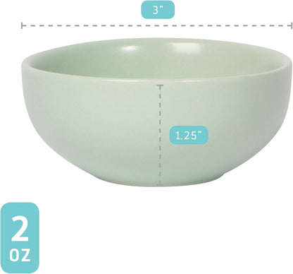 Now Designs Canyon Ceramic Pinch Bowl Set, Soy Sauce Dish, Set of 6, 2 oz