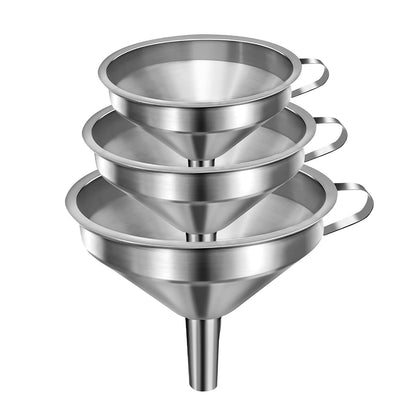 Canning Funnel for Wide and Regular Jars, Wide Mouth Funnel Stainless Steel Funnels for Kitchen Use, Metal Funnels Set for Transferring Liquid Power Jam Grains Dry and Wet Ingredients