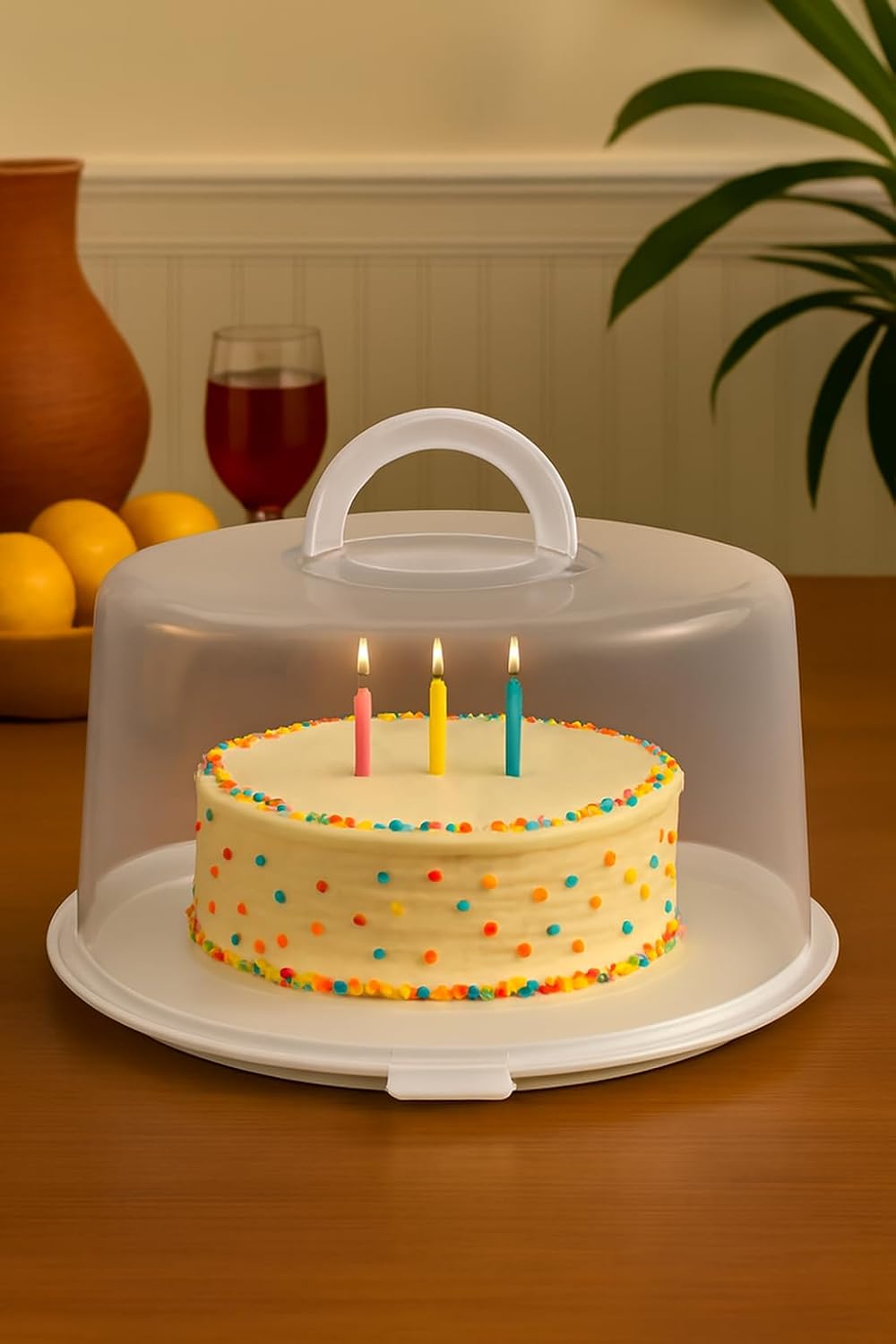 2 Reusable Cake Carriers with Lids 12x12x4.75 Inch BPA Free Lightweight Plastic Containers Fits 10-Inch Cakes – Freezer Safe Stackable Storage with Handles for Transport