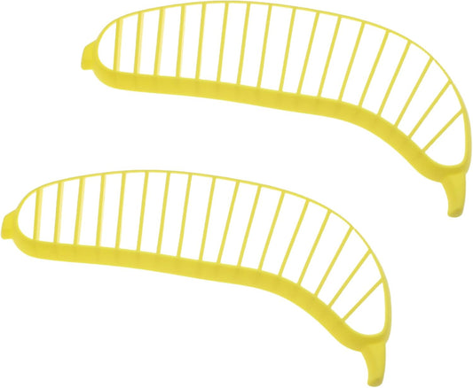 2 PCS Banana Slicer Cutter Plastic Practical Banana Slicer Yellow Banana Slicer Kitchen Gadget for Banana Slices