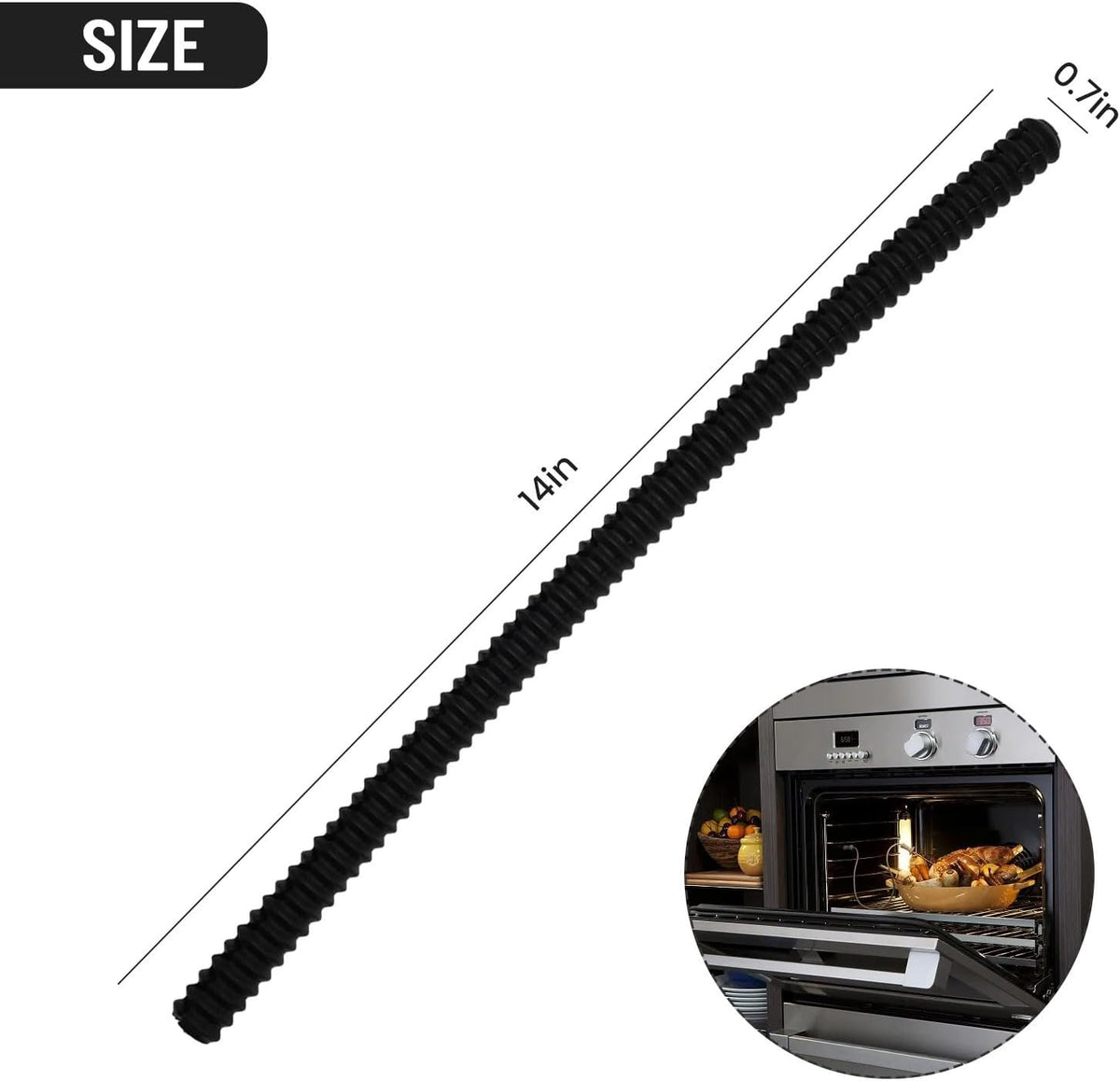 Silicone Oven Rack Guards Heat Resistant Edge Protectors Prevent Burns Dishwasher Safe 2 Pack(Black)