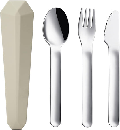 Utensils for Lunch Box Accessories, DEVICO Travel Silverware Set with Case, Camping Flatware Include 18/8 Stainless Steel Knife Fork and Spoon Set, Reusable Portable Cutlery Set for School (Teal)