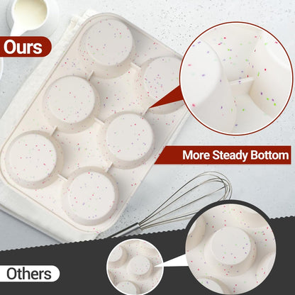 CAKETIME Silicone Mini Muffin Pan, 24 Cups Nonstick Mini Cupcake Pan for Baking Muffin, Cupcake, Egg Bites, Fat Bomb, 1 Pack Confetti