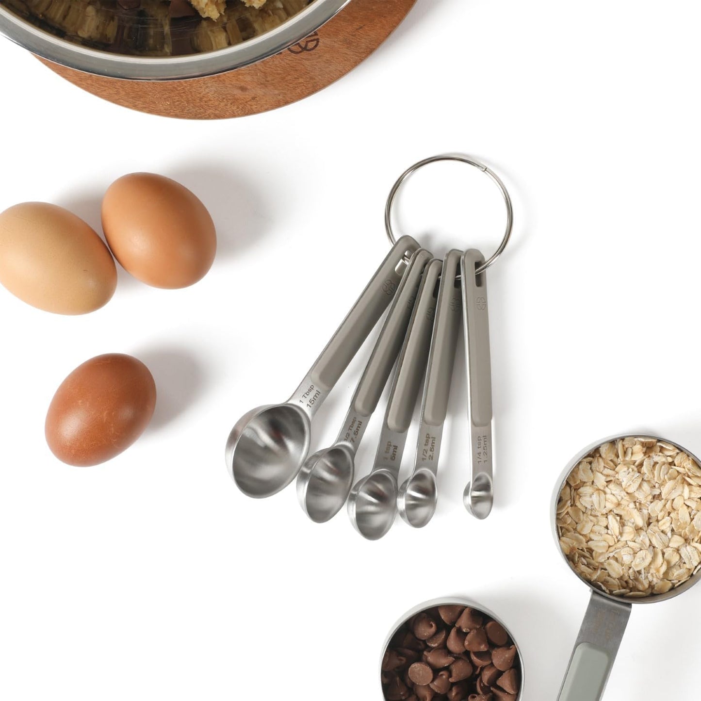 Calphalon Prime Measuring Cups, Kitchen Measurement Cup, 4-Piece Stainless Steel Kitchen Measuring Cup with Navy Silicone Handle Accurate, Durable for Dry and Liquid Ingredients