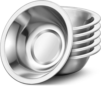 304(18/8) Stainless Steel Mixing Bowls for Kitchen, 6.3" 13.67 fl.oz Metal Mixing Bowls Set Stackable for Baking Serving Cooking Food Prep Storage Dishwasher Safe Lightweight
