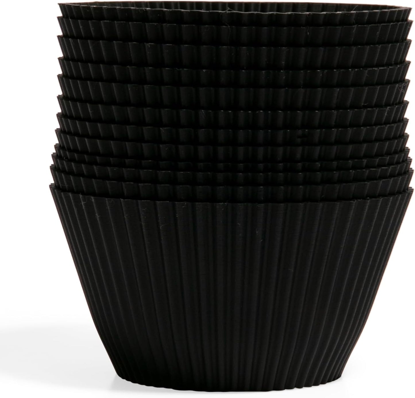 The Silicone Kitchen Reusable Silicone Bento Baking Cup, Non-Toxic, BPA Free, Dishwasher Safe Bento Box Accessories Lunch Box Dividers, Square and Rectangle, 24 Pack, Matte Black