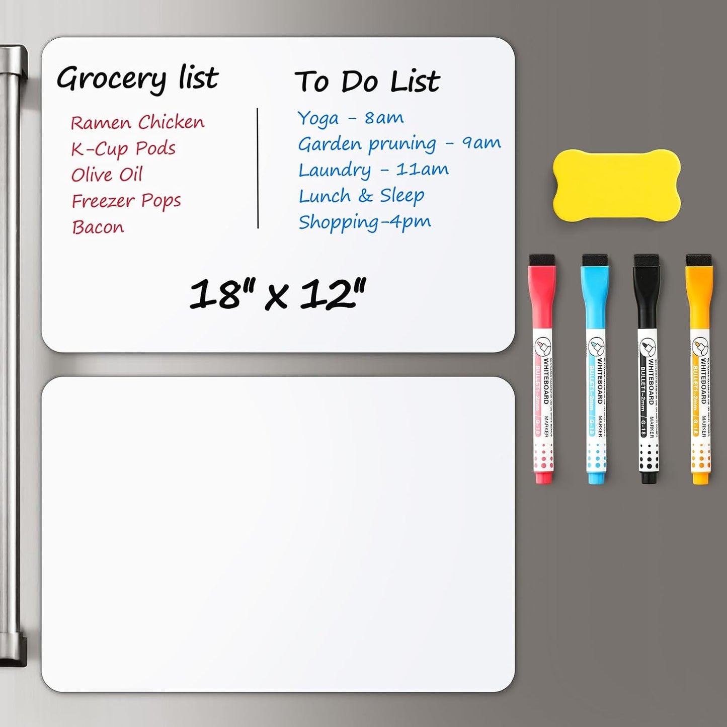 2 PCS Magnetic Dry Erase Whiteboard for Fridge, 14"x11" Reuasble & Erasable White Board Sheet for Refrigerator, Freezer - Smooth & Flexible Magnet Blank Notepad for Home, Kitchen Organizer and Planner
