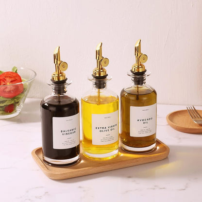 Molimoli - Premium Olive Oil Dispenser Bottles for Kitchen with Pourer - Oil and Vinegar Dispenser Set, Glass Dispenser for Kitchen, Dispenser Bottle of 350ml