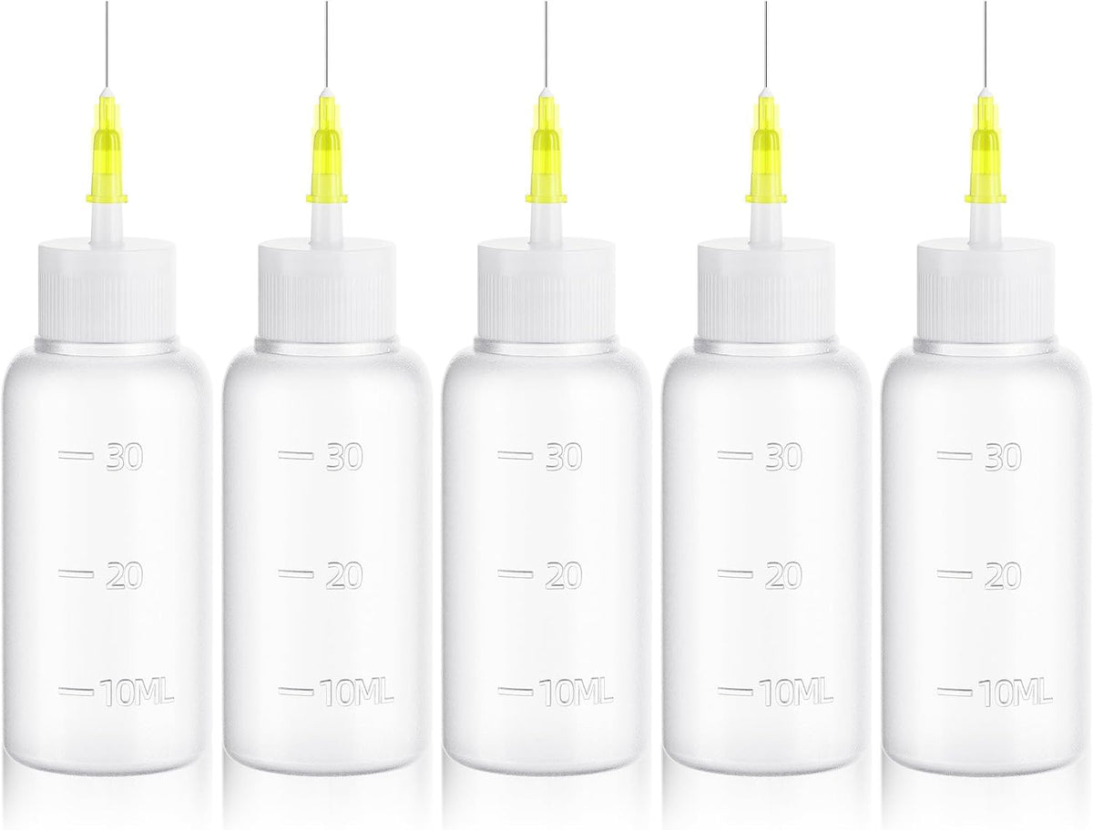 30cc Needle Tip Glue Squeeze Bottle Precision Tips Applicator Bottles 5 Pcs
