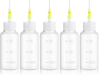 30cc Needle Tip Glue Squeeze Bottle Precision Tips Applicator Bottles 5 Pcs