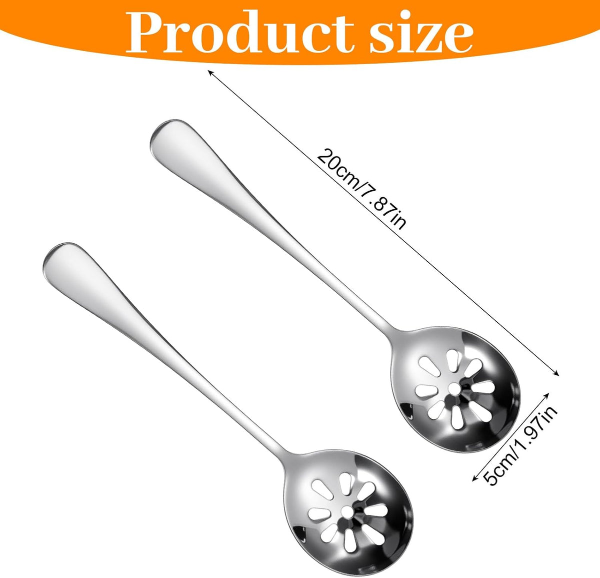7.8 Inch Slotted Spoon, Serving Spoons, Dips, Cereals (10 Holes)