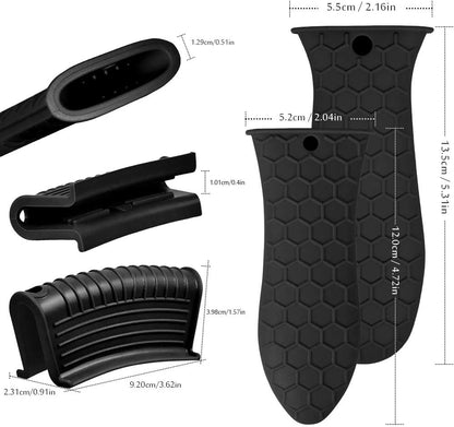 Silicone Hot Handle Holder, Heat Resistant Potholder Cookware Handle Cast Iron Skillets Handles Grip Covers for Cast Iron Skillet