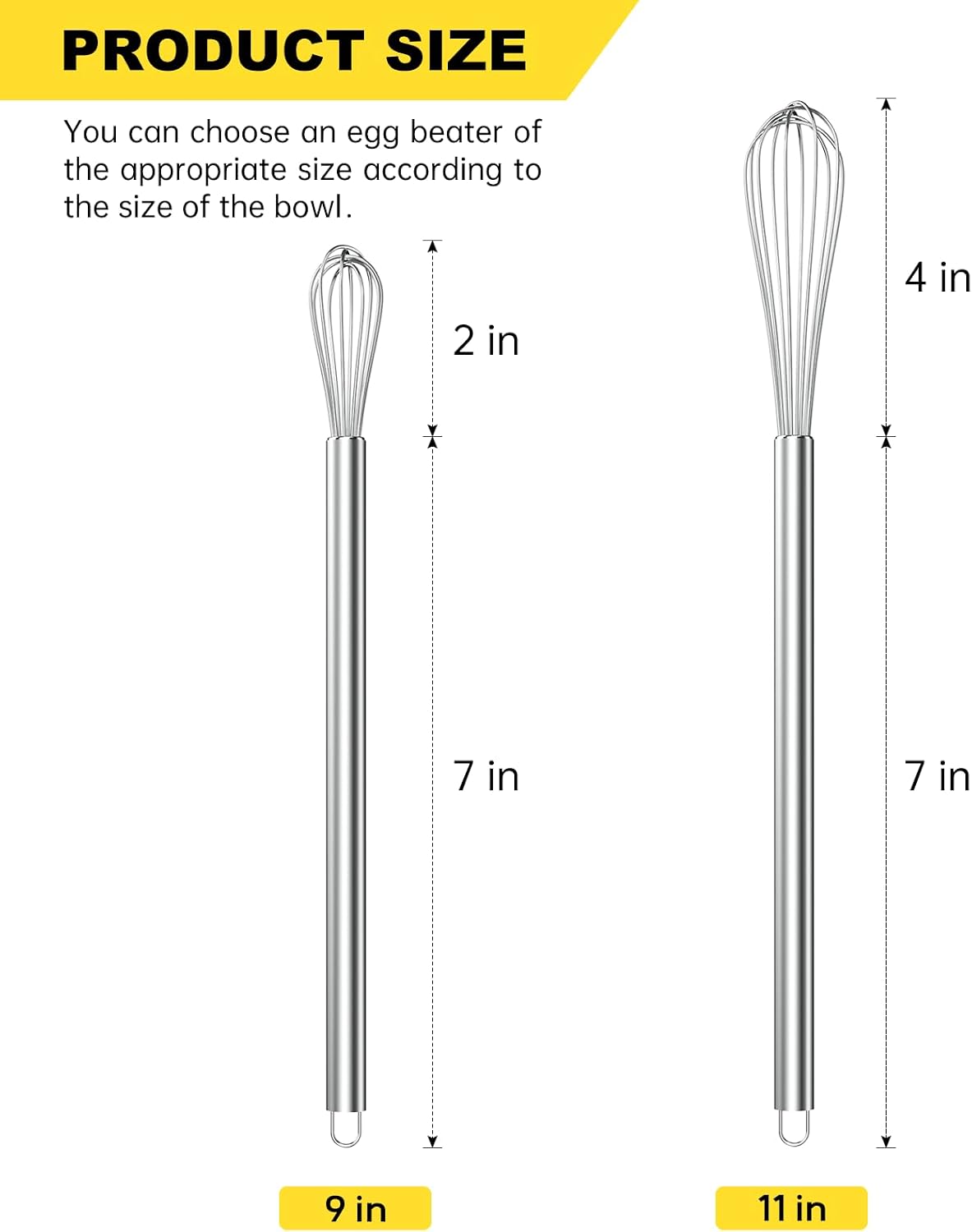 NileHome 3-Pack Stainless Steel Whisk Set, Kitchen Utensils for Cooking