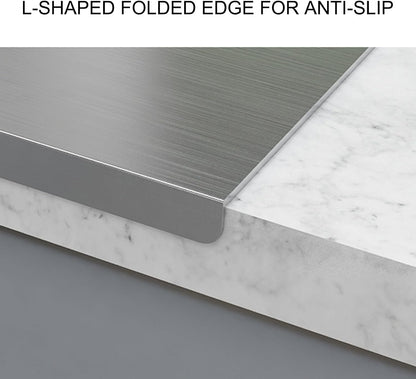 Worktop Cutting Board, Heavy Extra Large Stainless Steel Cutting Mats Chopping Baking Pastry Boards, Large Cutting Board Suitable for Meat, Fruits, Vegetables, Bread, And Bakin(40*50cm/15.7*19.7in)